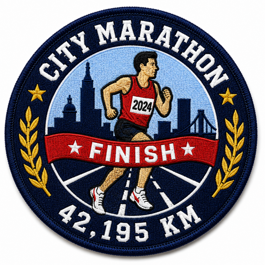 Gestickter Aufnaeher City Marathon Finish