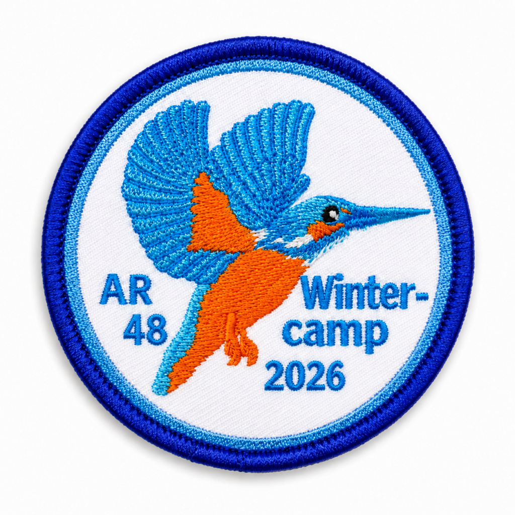 Gestickter Aufnaeher Eisvogel Wintercamp 2026